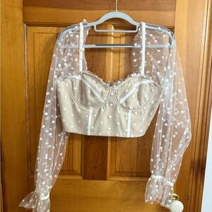 Chic Sheer Polka Dot Blouse